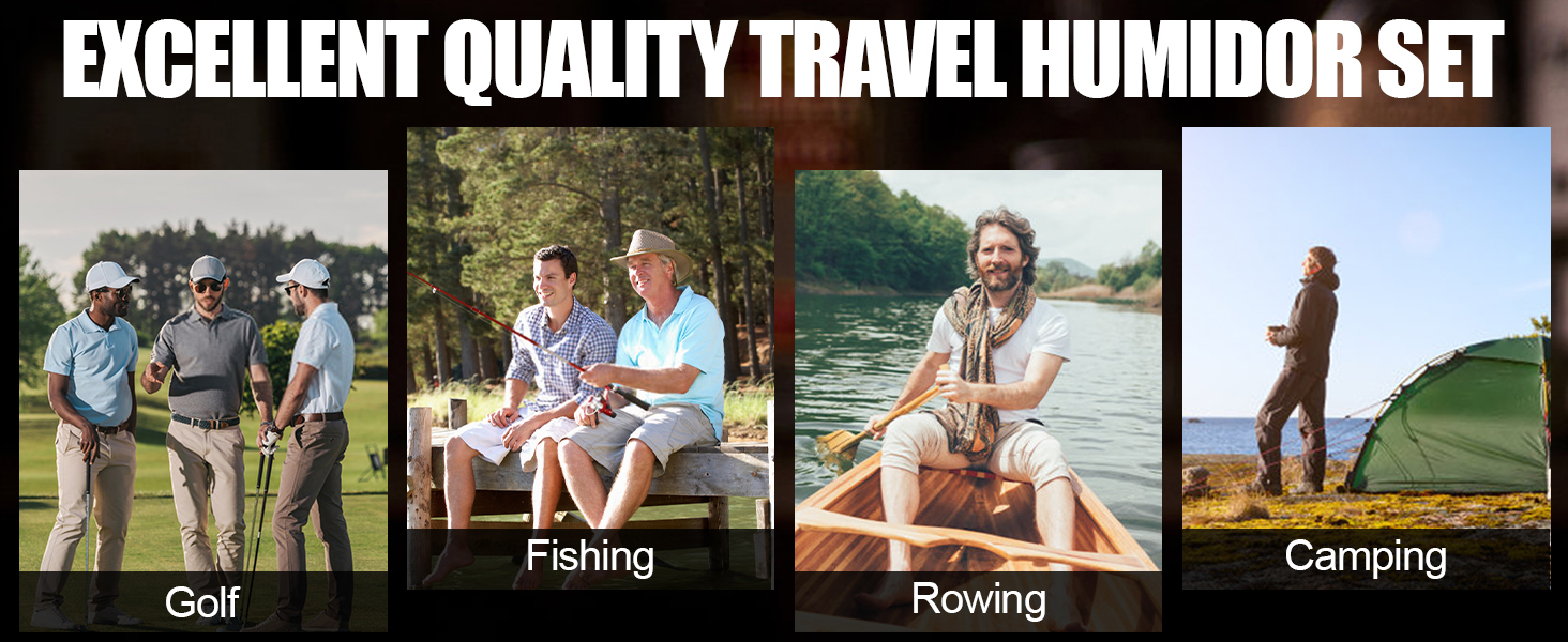 Вишуканий вологозбережувач для сигар Kalolary з різаком, портативний дорожній футляр для сигар з кедрової деревини, вміщує до 8 сигар, чудовий подарунок для чоловіків (Чорний)