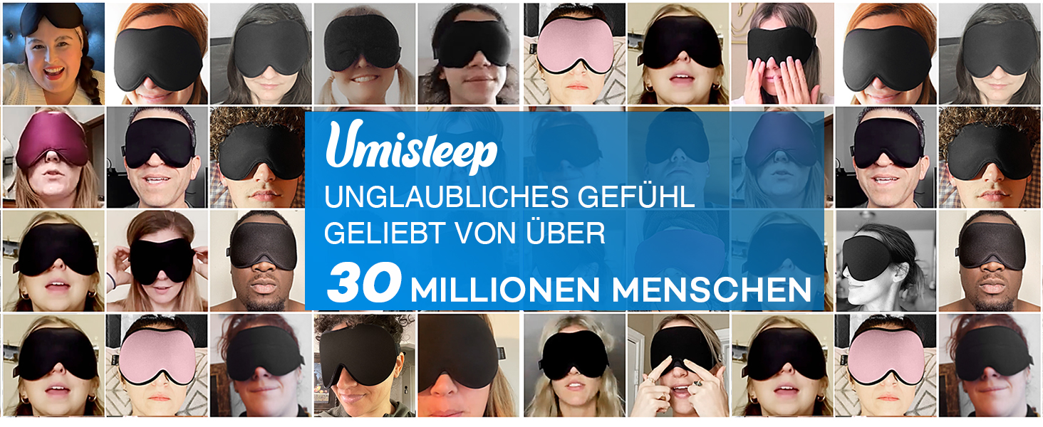 Обтяжена маска для сну Umisleep 3D світлозахисна 120 г чорна