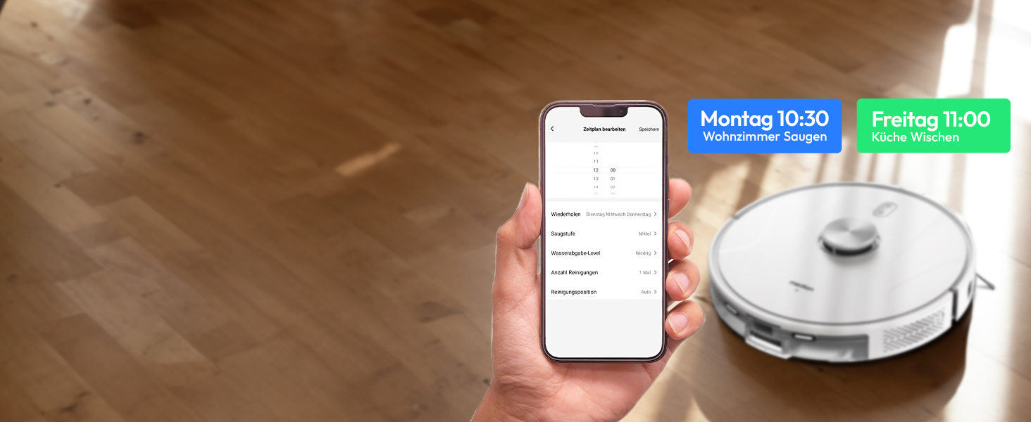 Робот-пилосос MEDION X41SW+ з док-станцією, лазерною навігацією та функцією миття підлоги. Потужність всмоктування 8000Pa, 2-в-1, створення точних карт, зони заборони, підтримка декількох поверхів