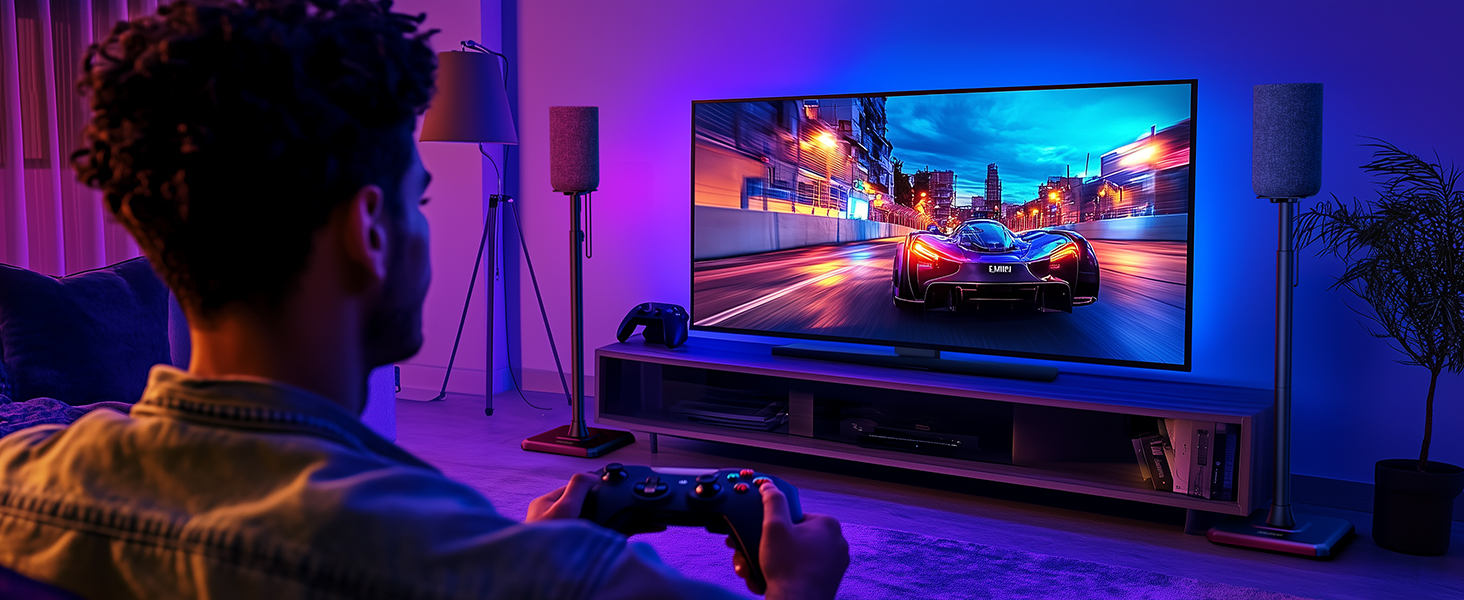 Підставка для колонок Perlegear PGSS12, регульована висота 83-107 см, для сателітної акустики, з кабельною організацією, 6 кг