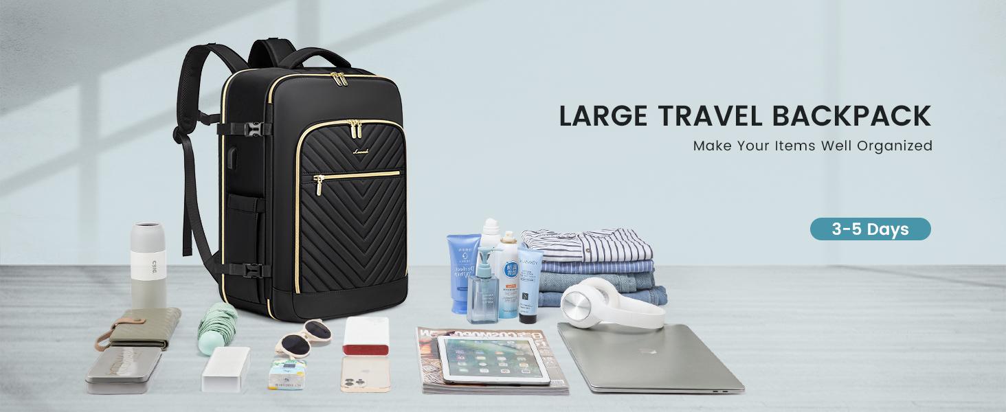 LOVEVOOK Рюкзак для ручної поклажі 40L, жіночий, для подорожей, великий, сумка-валіза, рюкзак для ноутбука 17.3