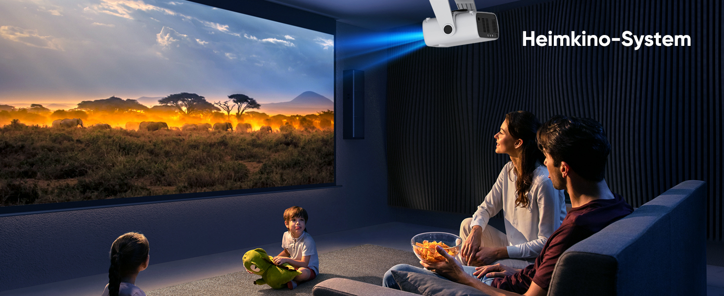 Розумний проєктор Beamer 4K Full HD 1080P, 25000 люмен, Android 11, WiFi 6, BT 5.2, обертовий штатив, для домашнього кінотеатру, сумісний з iOS/Android/Laptops, чорний