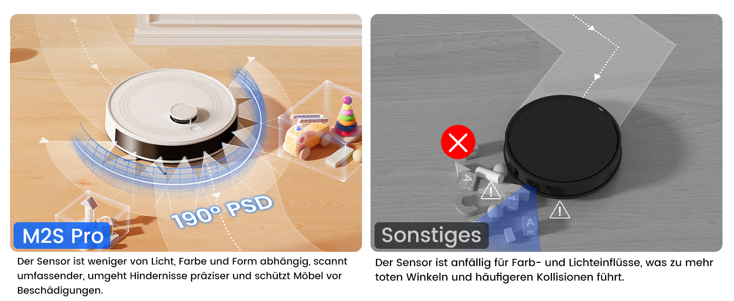 Робот-пилосос LEFANT M330 Pro з функцією миття підлоги, 3-в-1, 5000Pa, лазерна навігація, уникнення перешкод PSD, керування через додаток та голосовий помічник (M2S Pro)