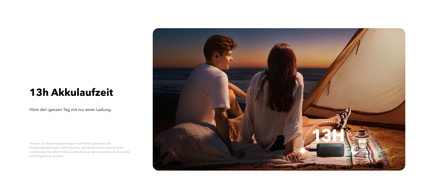 Soundcore Motion 300: Бездроковий портативний Bluetooth-динамік з BassUp, SmartTune, 30W, 13h, IPX7, для дому, саду, кемпінгу та подорожей (Чорний)