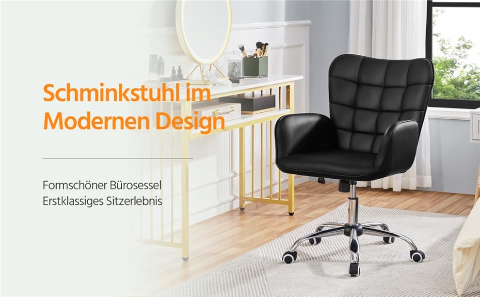 Крісло офісне Yaheetech ергономічне, з регулюванням висоти, з підлокітниками, на коліщатках, до 136 кг, біле (чорне)