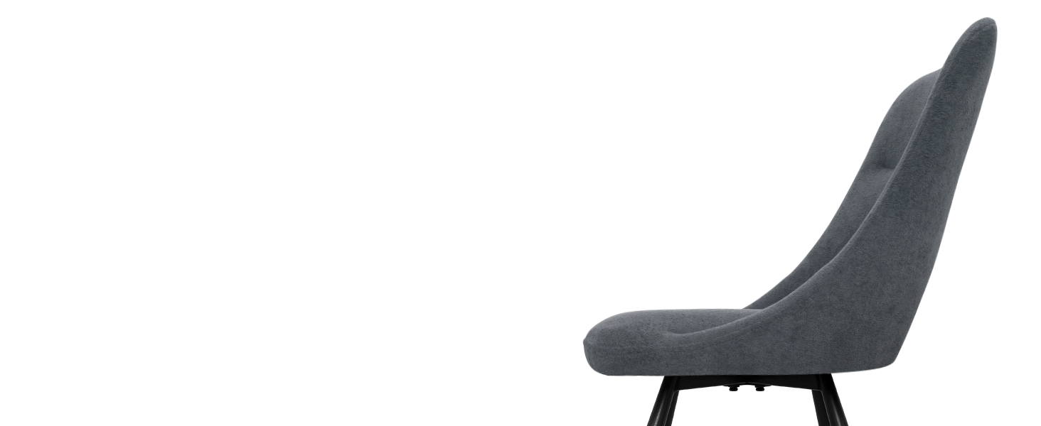 LEWE Комплект обідніх стільців 6 шт., поворотні, для кухні, вітальні, спальні, ергономічні, без підлокітників, тканина кашемір (темно-сірий, 4 поворотні)