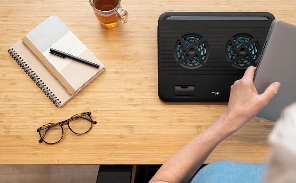 Підставка для ноутбука Trust Zeff, регульована висота, 16 дюймів, чорна, для Lenovo, Macbook, HP, Dell, офіс, дім