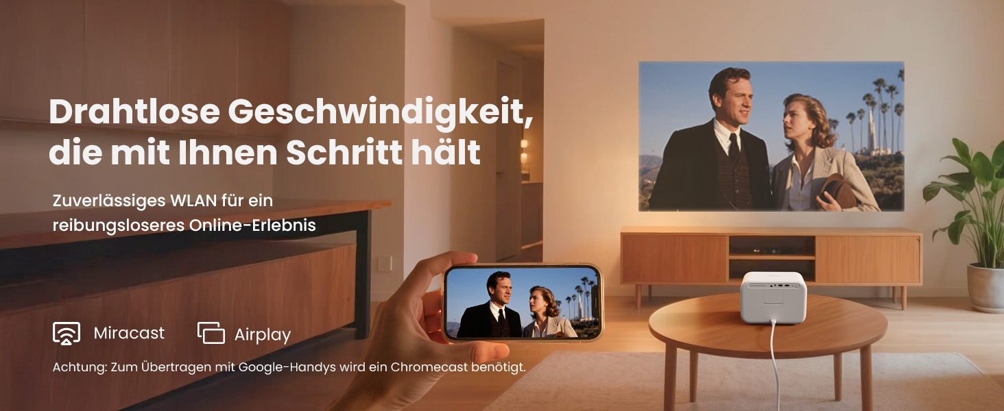 Проектор Yaber L2s: 1080p Full HD, WiFi 6, Bluetooth 5.1, Автофокус, для Дому та Кімнати, сумісний з ТВ приставками