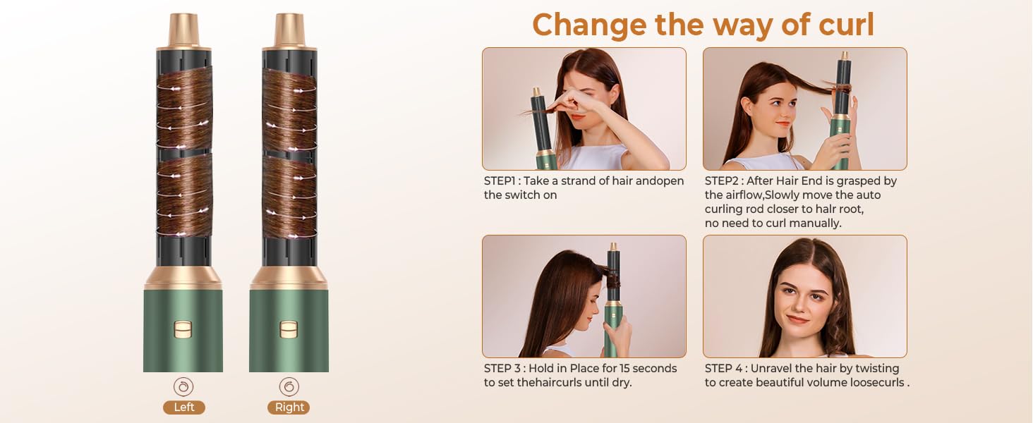 Mogawave Airstyler 5-в-1 Pro 1000W з іонізацією (червоний) - Фен-щітка, стайлер для волосся, плойка з обертанням