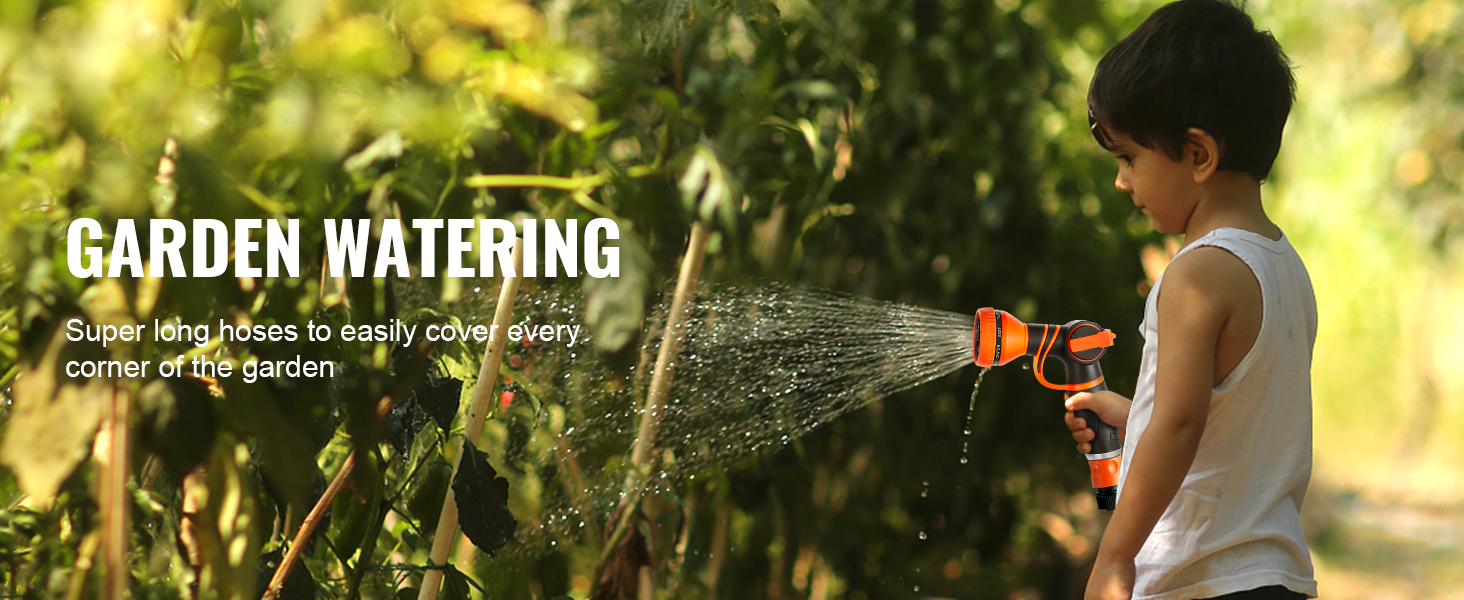 Шланг для поливу VEVOR 35 м з підключенням 12 мм з кріпленням на стіну, ручкою та автоматичним змотуванням. Комплектується розпилювачем з 9-ма режимами. Ідеально для поливу та миття автомобіля.