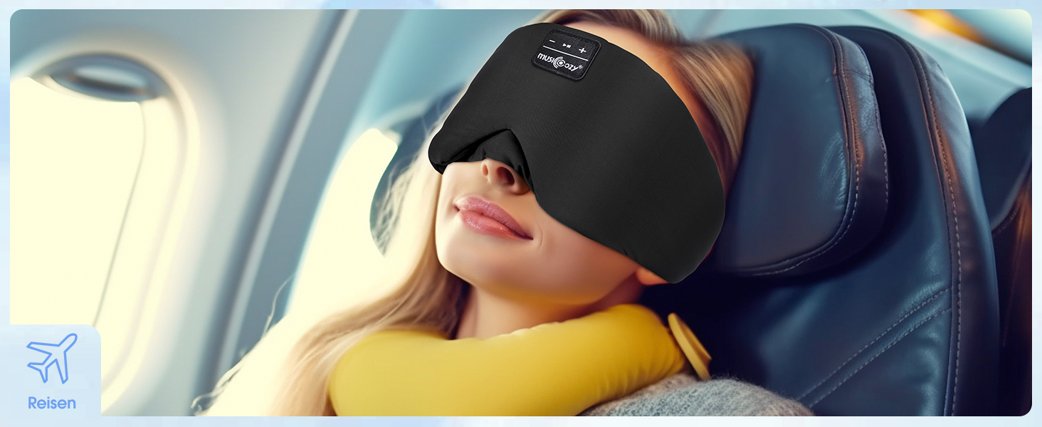 Маска для сну з Bluetooth навушниками, 100% затемнення, шовкова, для чоловіків та жінок, м'які навушники, Bluetooth маска для сну, подорожей (Чорний)