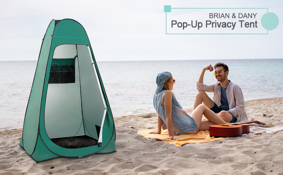 Намет для душу Brian & Dany, кемпінговий, pop-up, 120x120x190 см, оливковий