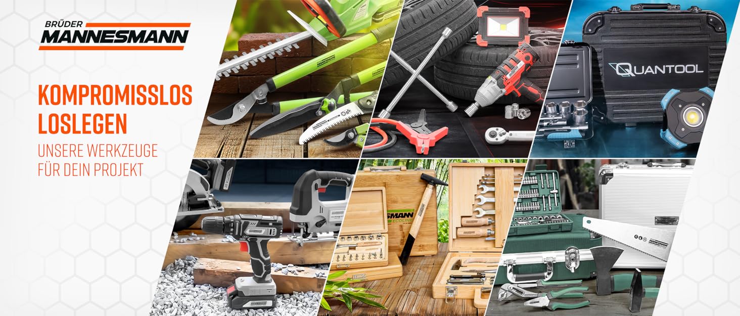 Набір інструментів Brüder Mannesmann 87 предметів у кейсі з Cr-V сталі: викрутки, плоскогубці, молоток, рівень, головки та біти M29084