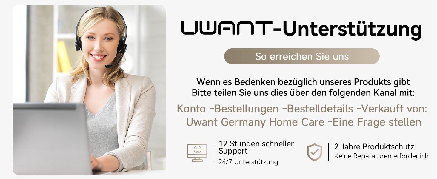 Пилосос мокрий/сухий Uwant D500 з функцією дезодорації, самоочищення та гарячого сушіння 65°C, потужність 17000 Па, чорно-білий