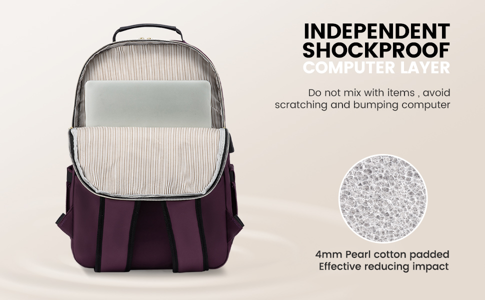LOVEVOOK Рюкзак для жінок, великий, 15.6 дюймів, для ноутбука, водонепроникний, шкільний рюкзак, дівчата-підлітки, сумка на день, чорний, елегантний, для роботи, для школи, університету, подорожей (15.6 дюймів, темно-фіолетовий)