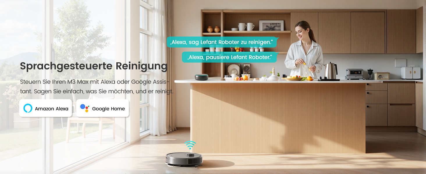 Робот-пилосос LEFANT M3 MAX: 6000Pa, вологе прибирання, лазерна навігація, антизаплутування, керування через додаток та Alexa, для тварин та килимів
