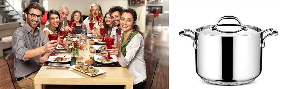 Каструля Lagostina Accademia Lagofusion 16 см без кришки, нержавіюча сталь, індукційне дно (для м'яса)