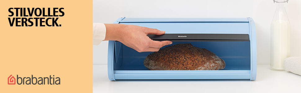 Контейнер для хліба Brabantia Rollbrotkasten з матової сталі, Dreamy Blue, великий
