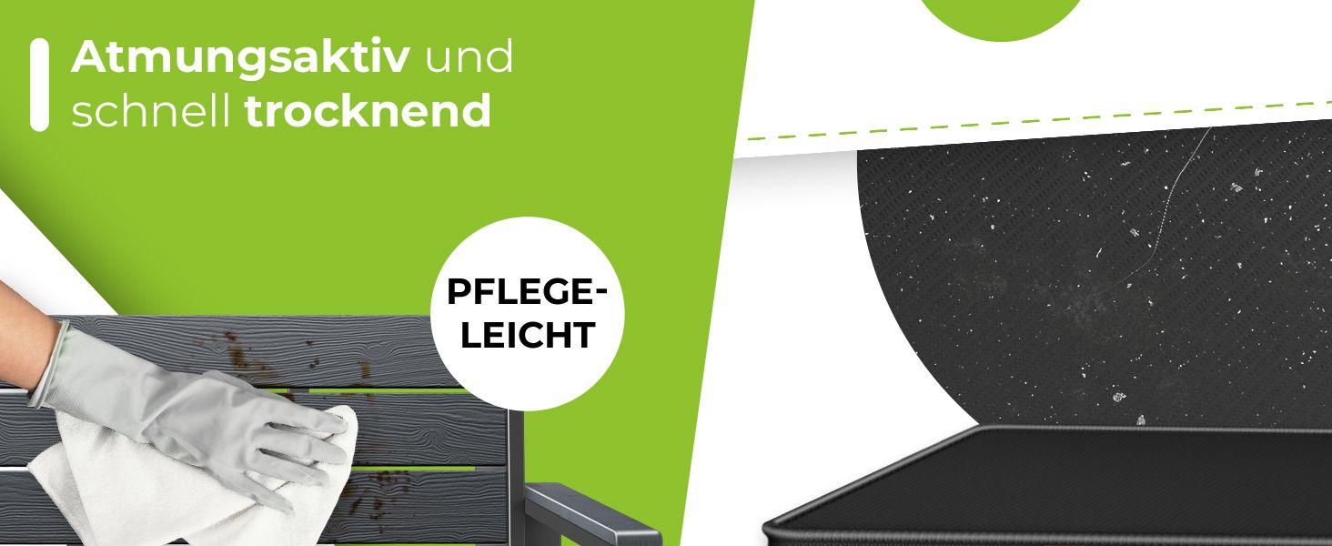 Садова лавка KESSER® з подушкою – лавка для відпочинку на вулиці, 2 місця, паркова лавка з імітацією дерева, для балкона, тераси, саду, вантажопідйомність до 300 кг, стійка до УФ, знімний та пральний чохол, антрацит / антрацит