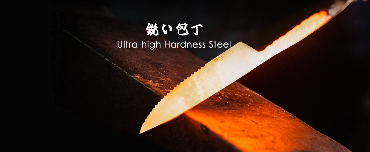 Японський ніж для кухні SHAN ZU з порошкової сталі, професійний ніж шеф-кухаря з високим вмістом вуглецю, з ергономічною ручкою з паккавуда (набір з 6 ножів для стейку, 11.5 см)