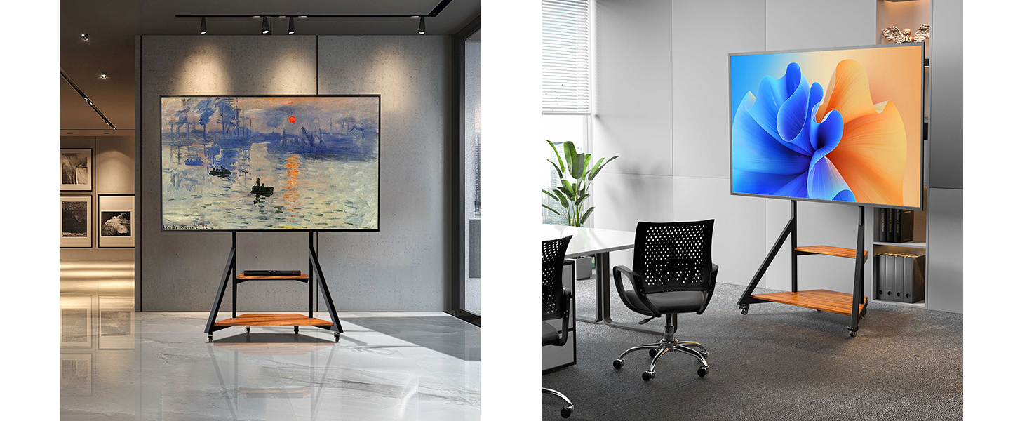 Стійка для телевізора Boden 65-100 дюймів з поличкою та колесами, VESA 800x600, до 100 кг