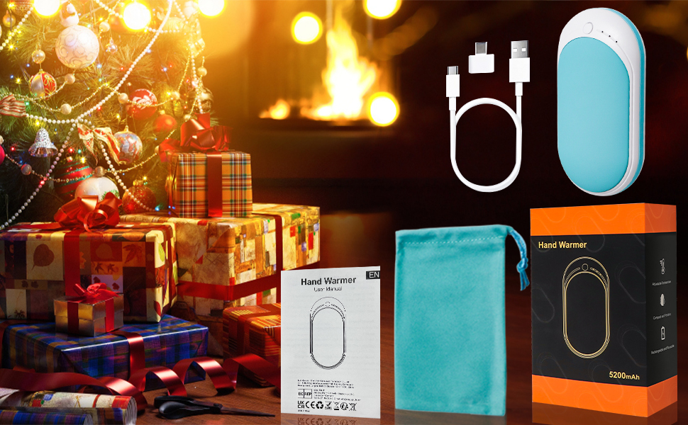 Електричний грієчка Feebee USB-C 5200 mAh з Power Bank, 3 режими нагріву, білий (чорний)