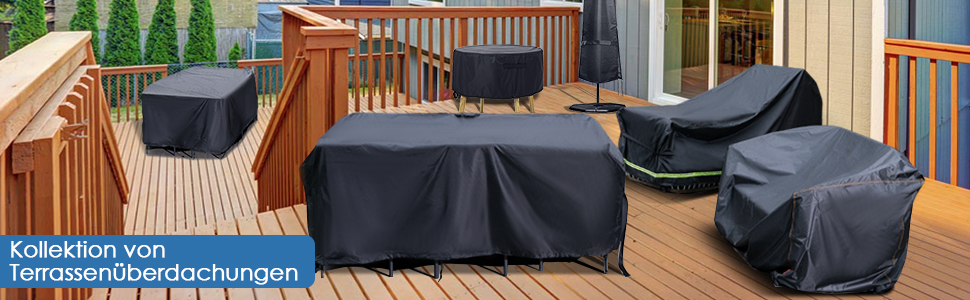 Водонепроникний чохол для садово-патіо меблів GARPROVM, 200x165x80 см. Тканина Оксфорд. Чохол для садового дивану, столу, меблевих наборів.