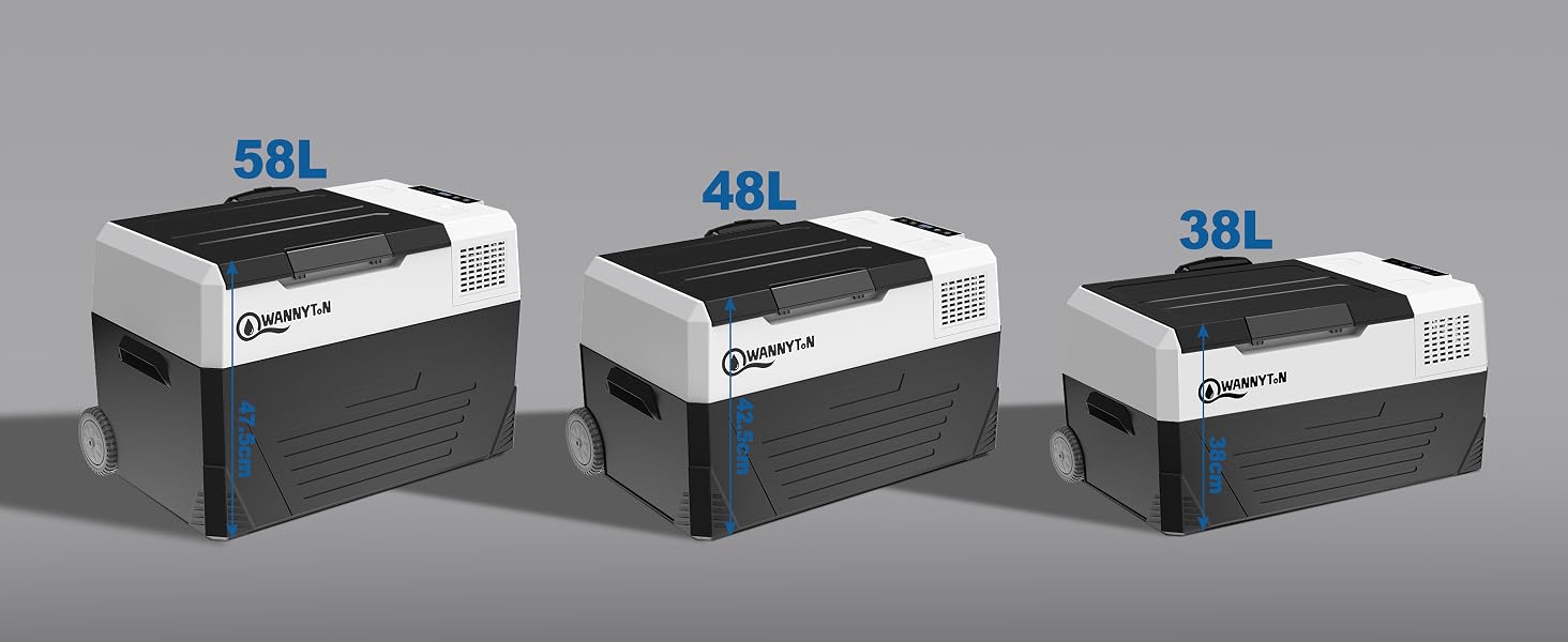 Автомобільний компресорний холодильник Wannyton 18л, 100-240V/12V, для напоїв, чорно-білий