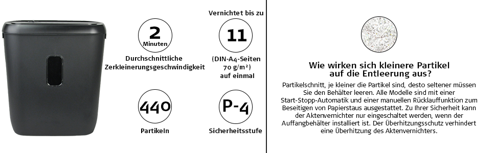 Шредер Desq 20050 для документів | 11 листів, 4 x 35 мм, об'єм кошика 21 л