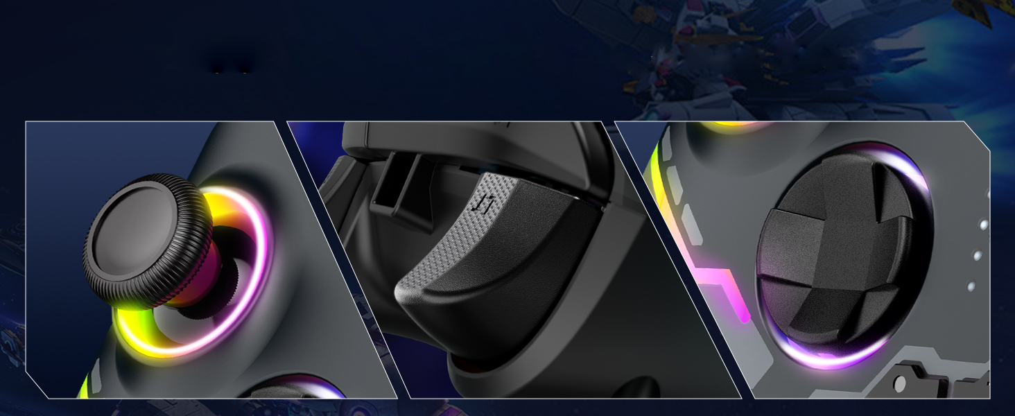 Бездротовий геймпад EasySMX X15 з підсвічуванням RGB, Hall-аналоговий джойстик та тригери, Bluetooth для PC/Switch/Android