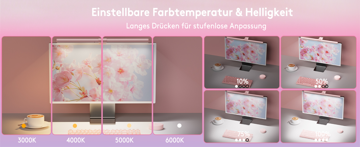 RGB-лампа для монітора Quntis 51 см з підсвічуванням, пультом керування, 15 режимів, для геймінгу, USB, для ПК, офісу