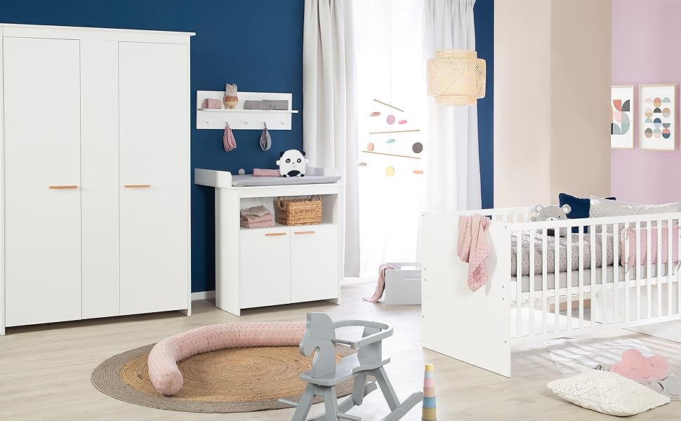 Комод-пеленальник Roba 'Антон' білий, з пеленальним столиком, 2 дверцята та 1 полиця, висота пеленального майданчика 90 см
