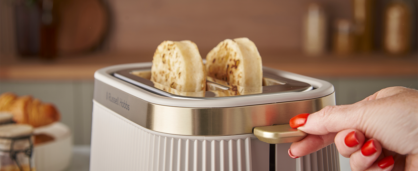 Тостер Russell Hobbs Brontë Stone на 2 тости, 6 режимів, кремовий - 26761-56