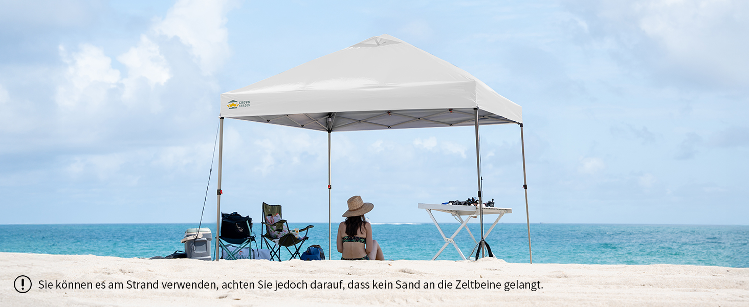 Павільйон CROWN SHADES 3x3: Водостійкий, стабільний, зимостійкий, захист від сонця UV 50+, для кемпінгу, саду та відпочинку. Сірий в клітинку.