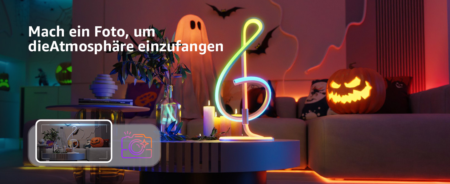 Lepro AI розумна настільна лампа TB2 з персоналізованим AI-дизайном освітлення, синхронізація з музикою/керування через додаток, регулювання яскравості, RGB+IC технологія, сумісна з Alexa/Google, без пульта керування, дизайн 'Скрябін'