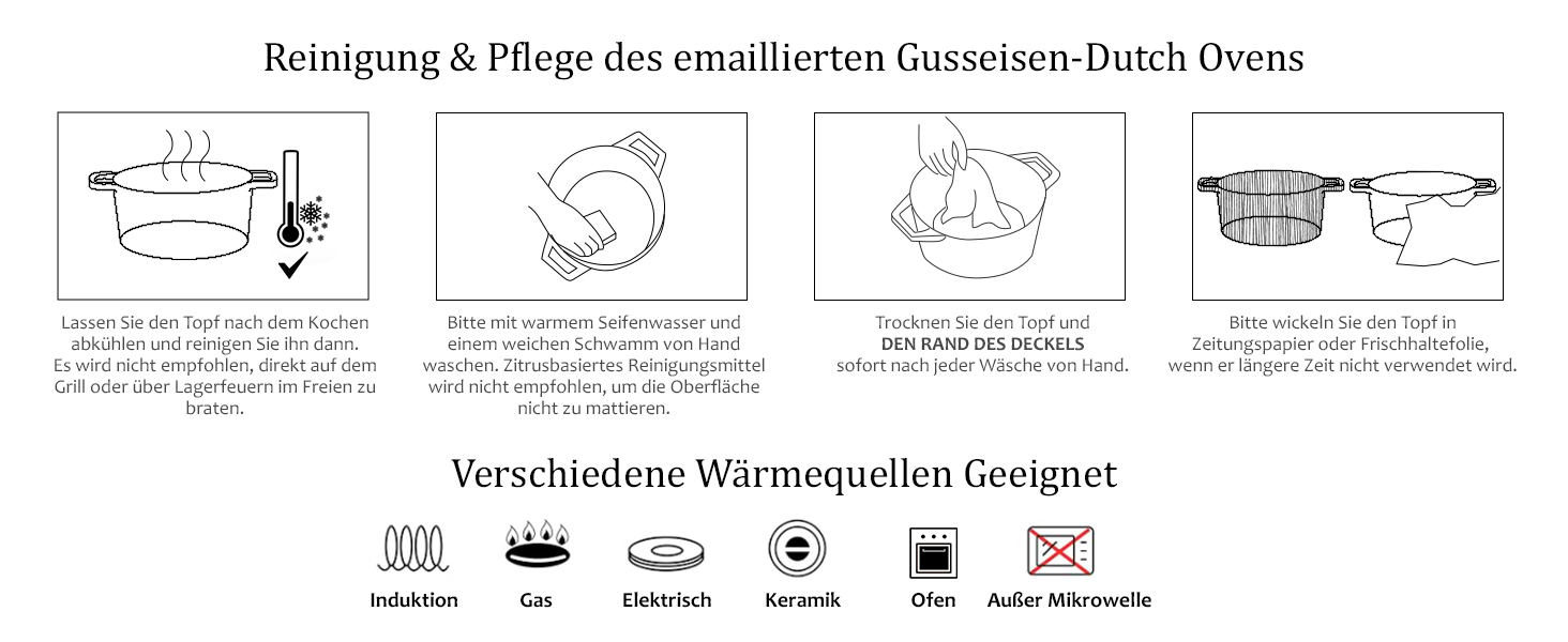 Чавунна казан-каструля Overmont з емалевим покриттям 26см, 5.2л, Bean Green — універсальний горщик для тушкування та запікання з кришкою та кулінарною книгою