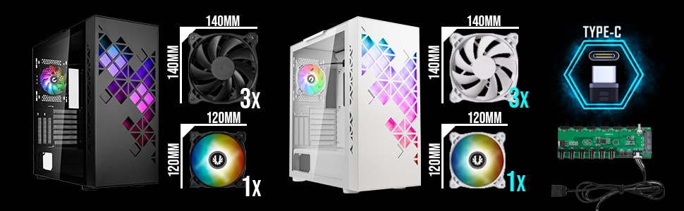 Корпус для ПК Bitfenix Tracery ARGB, Mid-Tower, білий