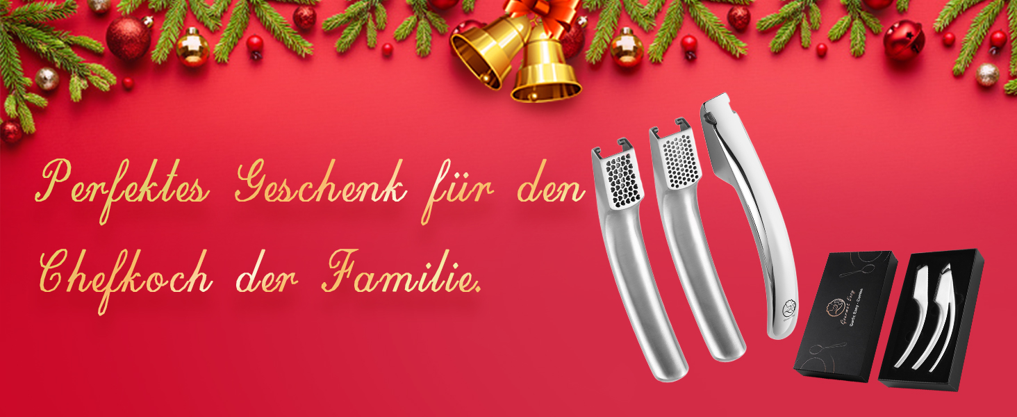 Прес для часнику та імбиру з нержавіючої сталі - не потрібно чистити | Легко миється, для дрібного подрібнення | 5 років гарантії