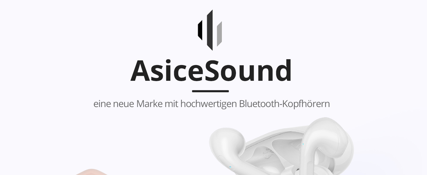 Навушники-вкладиші AsiceSound Bluetooth 5.3, стереозвук Hi-FI, мікрофон HD, водонепроникність IP7, сенсорне керування