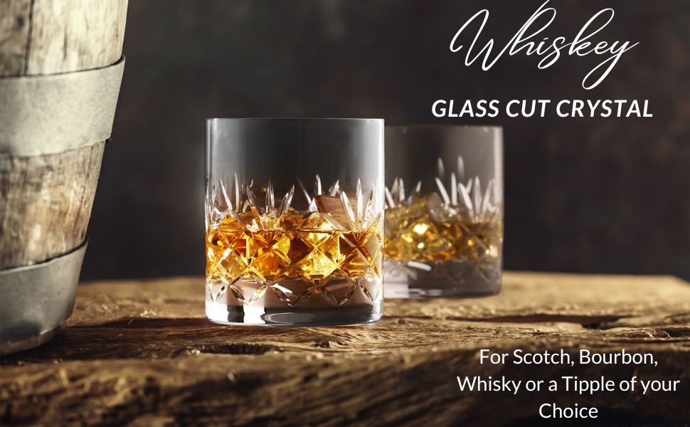 Набір склянок для віскі Glenrigg 2 шт. 310 мл – склянки-тумблери з кришталю без свинцю, з важким дном, ручна обробка, подарункова коробка
