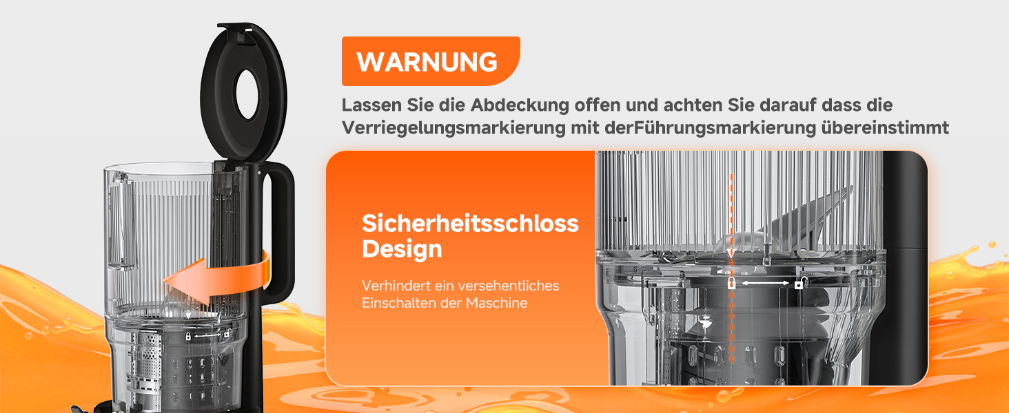 AOBOSI Повільнодіючий соковитискач з великою завантажувальною воронкою 135 мм, 200 Вт, холодний віджим, зворотний хід, потрійний фільтр, BPA-free, тихий, для свіжих соків з фруктів та овочів, чорний