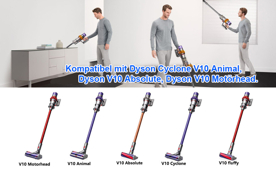 Змінна батарея BATTOOL V10 25,2 В 6000 мАг для моделей Dyson V10 (1 фільтр 3 гвинти)