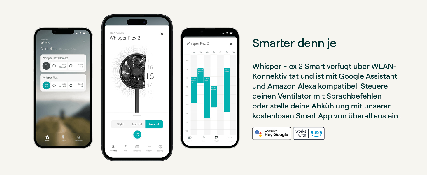 Duux Whisper Flex 2 Smart Вентилятор - Тихий (13 дБ), Нічний режим, Таймер, Регульована висота (54-92 см), Енергоефективний, Керування через App та Пульт - Чорний