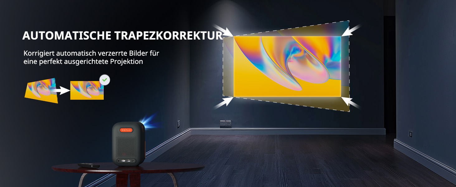 WEMAX Mini проєктор: 4K, 1080p, Smart, Dolby Audio, WiFi, Bluetooth. Підтримка Netflix та Google TV для дому та на вулицю