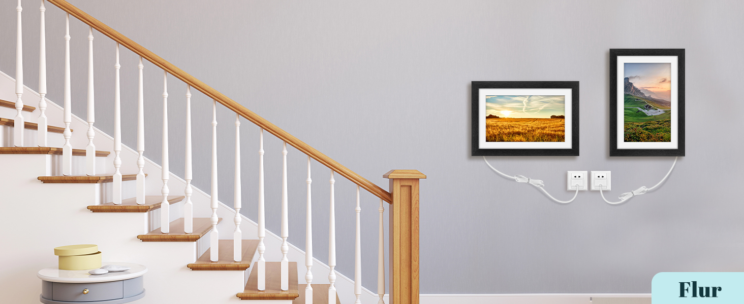 Frameo Цифровий фоторамка з Wi-Fi, 10.1 дюйма, горіх, 32GB, HD IPS сенсорний екран, відтворення фото/відео через додаток Frameo, подарунок для чоловіків та жінок