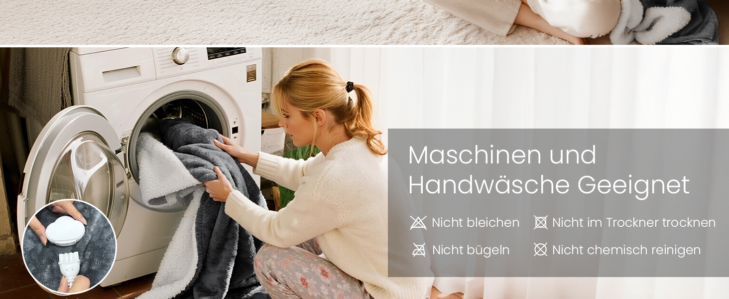 Електрична ковдра Dnenellr XXL 200x180 см з автоматичним вимкненням, 6 режимів нагріву, захист від перегріву, пральна, для ліжка та дивану