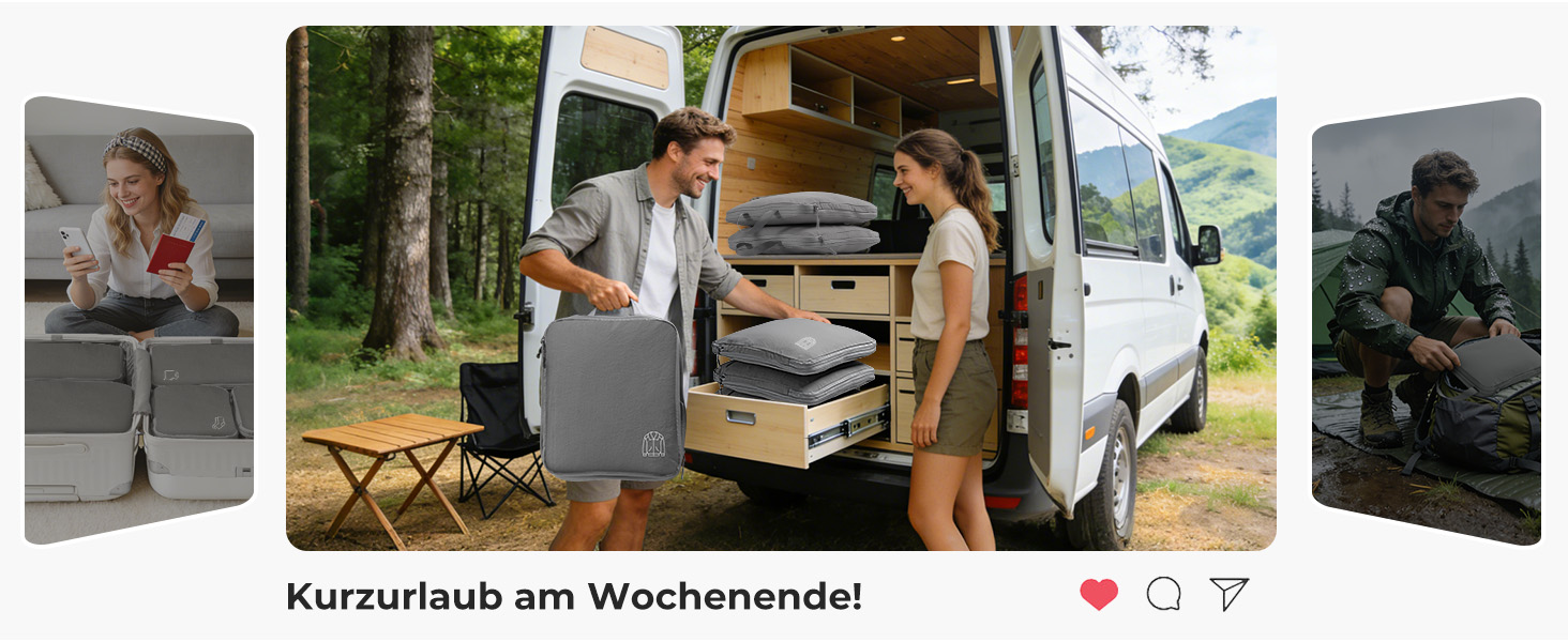 Набір компресійних органайзерів для валізи та рюкзака з нейлону, дорожні сумки-пакувальники для одягу, сірі, 5 предметів