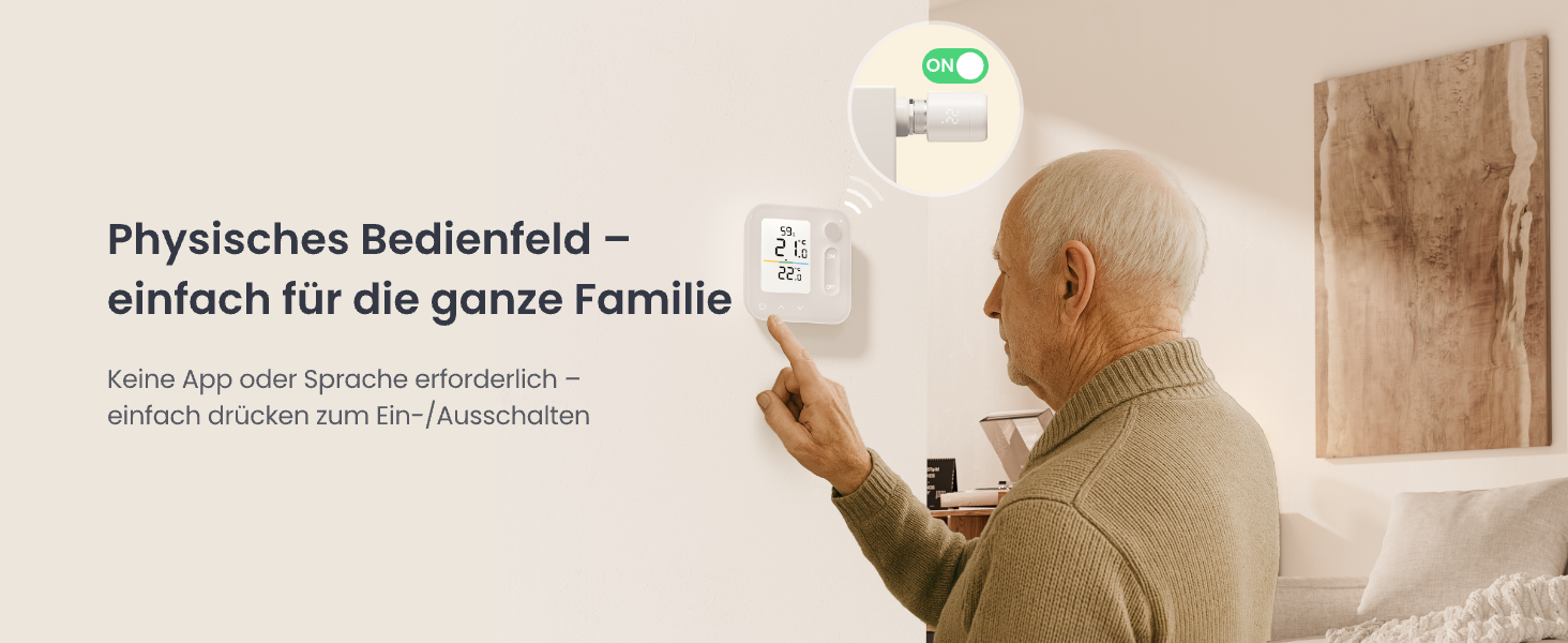 SwitchBot Розумний термостат на радіатор Bluetooth з керуванням через додаток, таймером, енергозбереженням, сумісний з Alexa, Apple HomeKit та Home Assistant (потрібен Hub) (Панель)