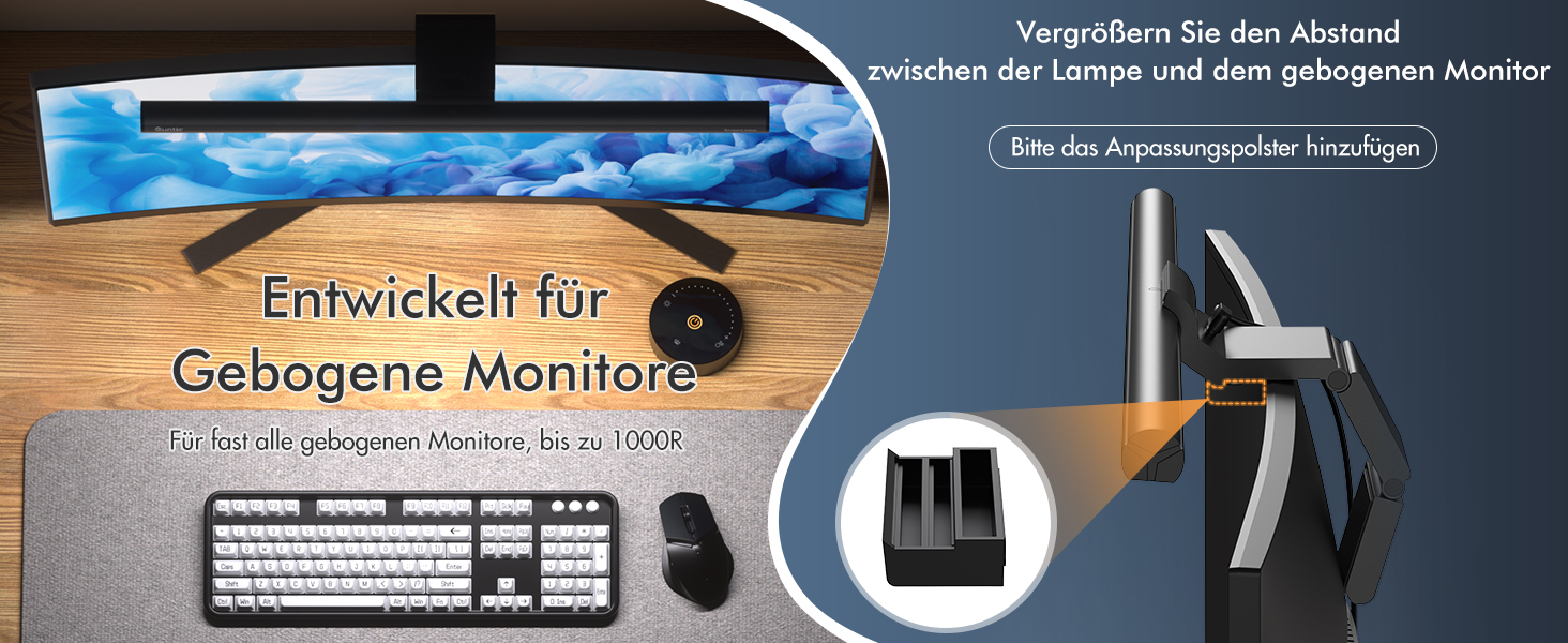Світлодіодна лампа Quntis для монітора з пультом, 42.5 см, захист від синього світла, USB, для офісу та дому