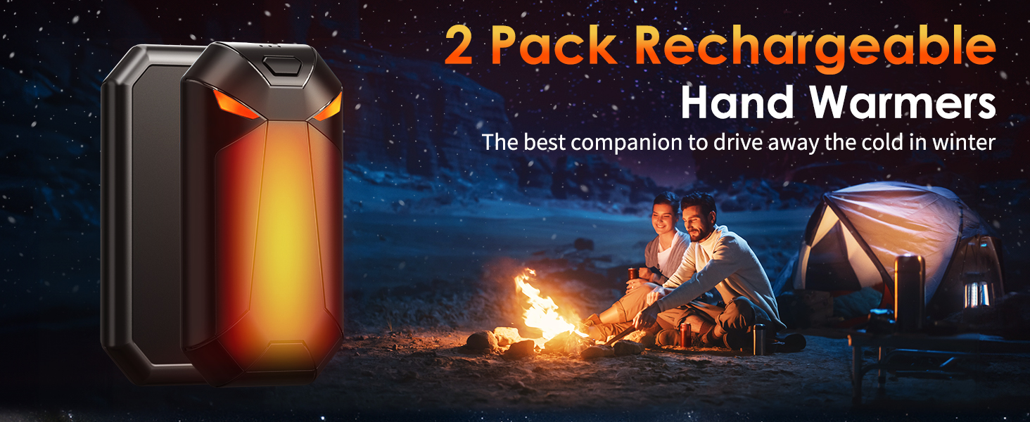 Електричні грілки для рук YAZDEKY 2 шт. - подарунок для чоловіків, 6000mAh, акумуляторні, чорні